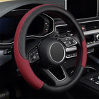 Steering Wheel Cover, Universal Fit 15 Inch Microfiber Leather Car Wheel Protector, Anti-Slip, Claret