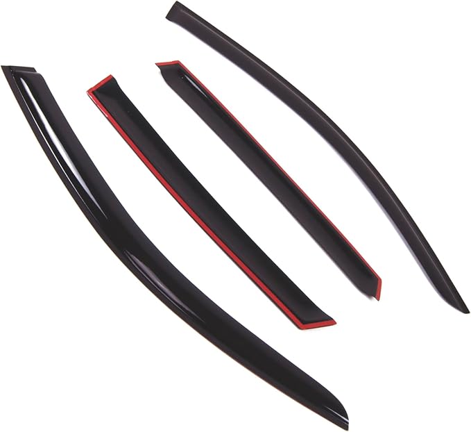 WD2-664 Dark Smoke 4 Pcs Set Window Visor (Outside Mount) Deflector Rain Guard Compatible with 2008-2016 Audi Q5