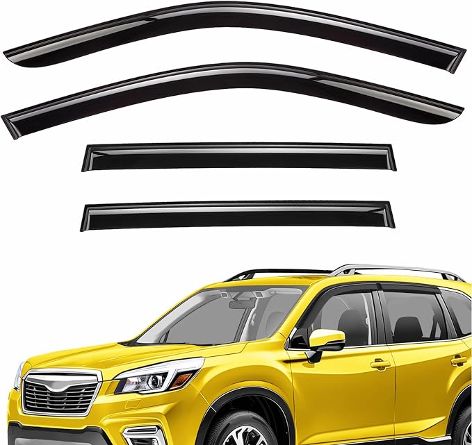 Extra Durable Window Deflectors Tape-On Window Visors Rain Guards Fit for Subaru Forester 2019-2024, Sun Visors, Wind Vent for Shades, Exterior Car Accessories - 4pcs. AG0773