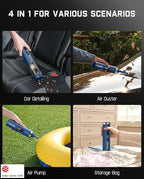 Fanttik Slim V10 APEX Cordless Car Vacuum, 4-in-1 Portable Mini Handheld Vac, 19kPa Suction Power, Upgraded Smart Digital Display, 2 Suction Modes for Small Jobs, Car, Office Desk, Keyboards (Blue)