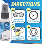 Fog Free Plus Anti-Fog Spray for Glasses - Lens Cleaner and Defogger - Effective on All Lenses and Anti-Reflective Coatings - Prevents Fog on Eyeglasses, Sunglasses, AR Coatings - 1 oz. (29.5 mL)