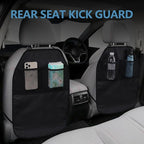 2PCS Kick Mats Back Seat Protector, Waterproof Oxford Car Front Seatback Protector for Kids, Seat Back Kick Mat Organizer with 2 Mesh Pockets, Universal Car Accessories (with Pocket)