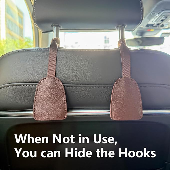Purse Hook for Car, 2 Pack Headrest Hanger Hooks, Car Essentials for Women | Seat Storage Organizer, Headrest Hanger Holder, For Purses Handbags, Women Accessories