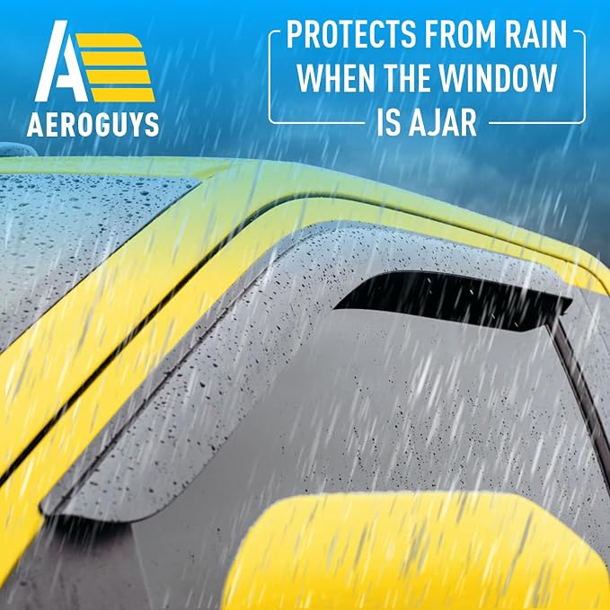 Extra Durable Window Deflectors Tape-On Window Visors Rain Guards Fit for Ford F150 2015-2026 Regular Cab, Sun Visors, Wind Vent for Shades, Exterior Car Accessories - 2 pcs. AG0903