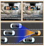 Rear View Mirror, Chrome Anti-glare Panoramic Rear Mirrors Universal 10 Inch Convex Car Interior Clip on Extra Big Wide Angle Rearview Mirror Extender to Reduce Blind Spot for Car SUV