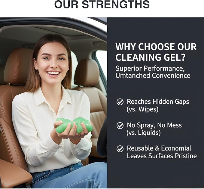 MysticHome for Car Cleaning Gel 160g,Reusable Cleaning Putty for Interior Detailing PC Keyboard, Car Cleaning Supplies, Auto Detailing Tools, Car Slime for Dust Removal, Cleaning Kit Green 5.0 OZ