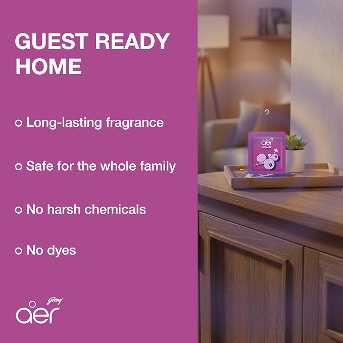 AER Power Pocket Berry Rush Solid Gel Air Freshener for the Entire Home with Long Lasting Scent Pack of 6