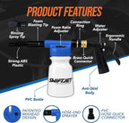 Car Wash Foam Gun + Microfiber Wash Mitt - Foam Cannon Works with Any Soap - Garden Hose Car Foam Sprayer - Car Wash Kit - Car Accessories Foam Blaster (Blue Foam Gun with Mitt)