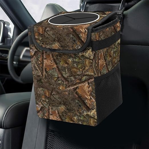 Camouflage Car Trash Can, Waterproof Portable Mini Garbage Bin, Lightweight No-Install Waste Basket for Car Office Home, Cute Multifunctional Car Interior Accessory