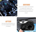 Sunglasses Holder for Car Sun Visor, Protective Automotive Eyeglasses Storage Case Hanger, Soft Vehicle Interior Glasses Organizer Box Accessories, Universal Fit (Coffee)