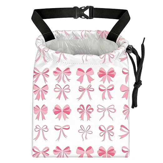 Cute Bow Car Trash Bag - Waterproof Car Trash Bag Hanging Leakproof Car Garbage Bag - Washable Reusable Trash Bag for Car Interior Hanging Organizer Storage Vehicle Travelling Camping