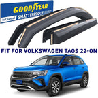 Goodyear Shatterproof in-Channel Window Deflectors for Volkswagen Taos 2022-2026, Rain Guards, Window Visors for Cars, Vent Deflector, Car Accessories, 4 pcs - GY007938