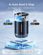 Smart Car Air Freshener Diffuser with Ambient Light, Oil Level Indicator, 2 Scent Refills, Auto On/Off, 4 Mist Modes, 1600 Sprays Rechargeable Aroma Diffuser for Car, Home, Office, Bedroom