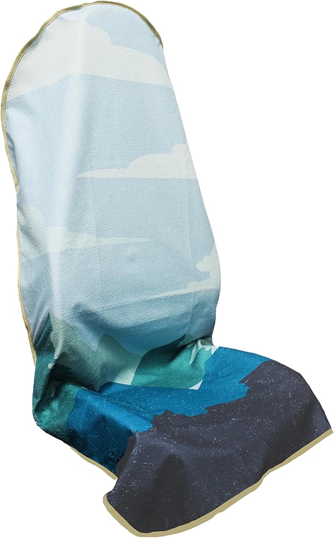 Waterproof Car Seat Cover for Front Seats, Protector for Cars SUVs Trucks, Sweat Towel Seat Covers Bucket for Gym,Workout,Beach,Hiking,Running (Mountains, 1PC)