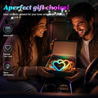 Solar Heart Car Window Light LED Heart-Shaped Ambient Lights 8 Modes 1PC | USB + Solar Assist Power, Color Changing 8 Modes Cupid's Heart-shaped Lights, Rainbow Window Decorative Suction Cup Install