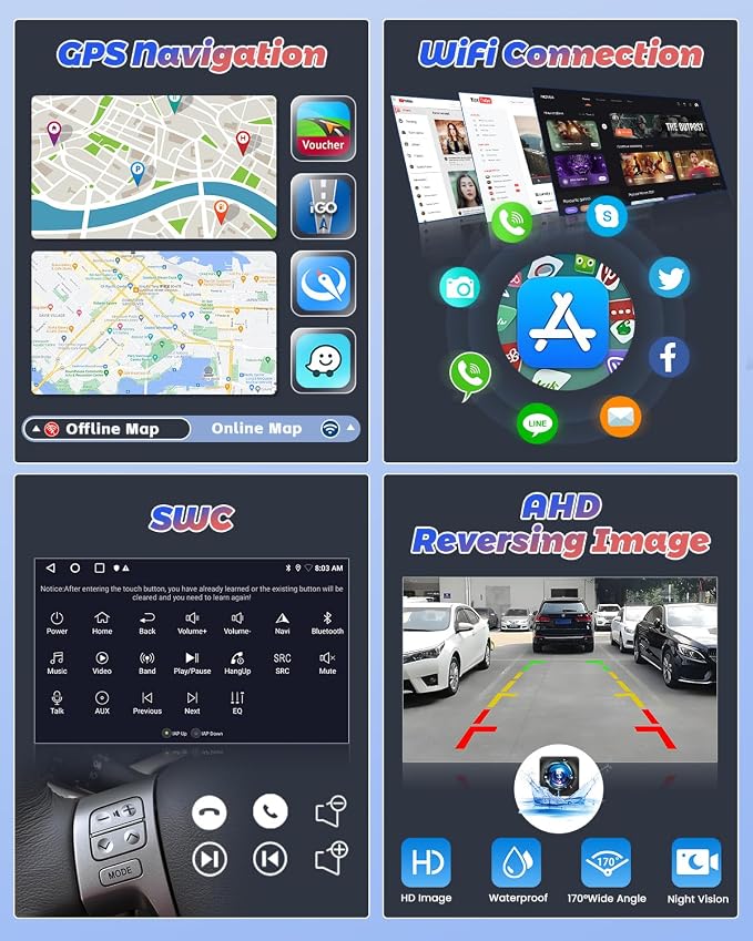 2+64G Android Car Radio for Honda Accord 2003 2004 2005 2006 2007, 9 Inch Touchscreen Radio Wireless Carplay Android Auto, WiFi GPS Navigation Bluetooth FM RDS EQ Mirror Link