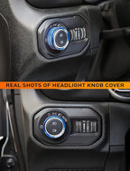HVAC Climate Control Panel Knob Trim Kit & Light Control Switch Cover, Air Conditioner Knob Aluminum Alloy Ring for 2018-2024 Jeep Wrangler JL JLU & Gladiator JT, Interior Accessories, Blue