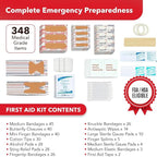 2-in-1 First Aid Kit for Car, Travel, Home, & Business – Includes Bonus Mini Kit for Medical Emergencies, Camping & Outdoor Survival – 348 Pieces, Large Hardcase, Pack of 2