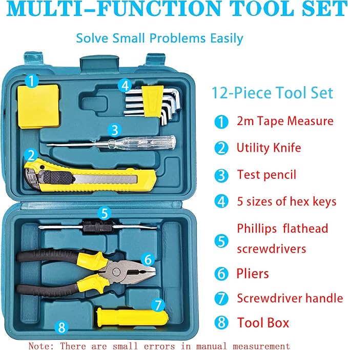 Emergency Roadside Kit with Jumper Cables Kit for Car, Safety Car Kits | Car Emergency Kit High Power Handheld Vacuum, Warning Triangle, Safety Hammer, Tow Rope, Gifts for New Drivers