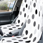 Car Seat Towel Covers with Storage Bag, 63 x 32 Inch Universal Non Slip Waterproof Sweat Protector for Car Truck, Gym Swimming Running, Machine Washable(2 Pack,Black and Gray Dots)