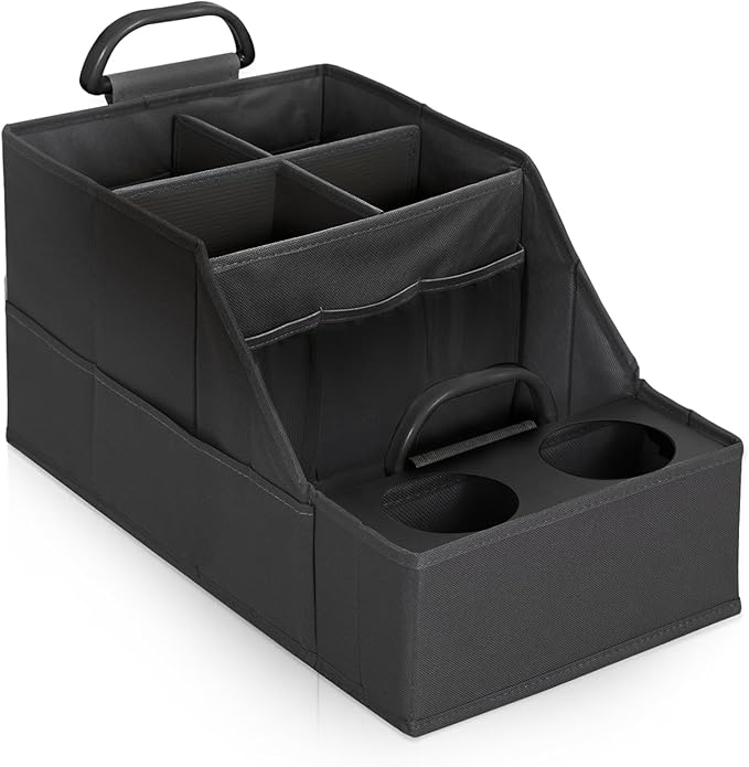 Car Seat Organizer- Backseat Car Organizer with 12 Storages Compartments and 2 Cup Holders, Organizers and Storage, Front Seat for Travel Kids,Black