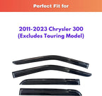 KPY Rain Guards Fit for 2011-2023 Chrysler 300, Out-Channel Window Visors Vent Wind Deflectors 4PC, Car Accessories for 11-23 Chrysler 300 (Excludes Touring Model)