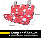 Back Seat Cover for Car Trucks Van SUV Jeep,Waterproof Rear Bench Towel Seat Covers for Dogs and Kids,Automotive Backseat Protector (Santa Claus)