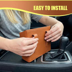 Leather Car Trash Can, Clip on Small Car Garbage Can, Waterproof Leakproof Back Seat Trash Bin, Multifunctional Vehicle Storage Organizer for Trucks, SUVs (Orange)