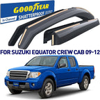 Goodyear Shatterproof in-Channel Window Deflectors for Suzuki Equator 2009-2012 Crew Cab, Rain Guards, Window Visors for Cars, Vent Deflector, Car Accessories, 4 pcs - GY007868