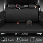 Neoprene Back Seat Cover, Universal Waterproof Bench Rear Seat Cover Universal Wetsuit Car Seat Cover Fit 95% Automotive Interior Covers for Cars Sedans SUVs (Rear,All Black)