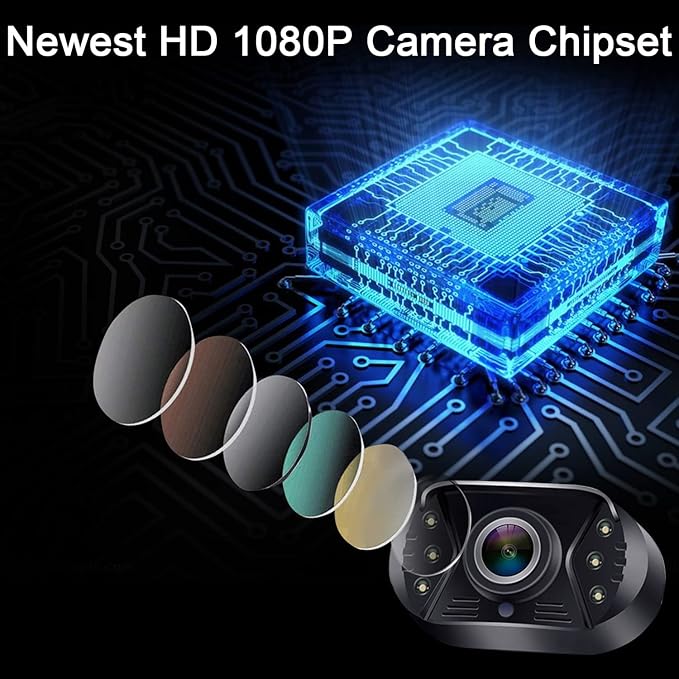 HD 1080P Backup Camera Plug & Play: Easy to Install in 15 Minutes Starlight Night Vision for Backing Up Safely in the Dark - Real-time Image Zero lag Rear View Camera with Monitor for Cars Trucks SUVs