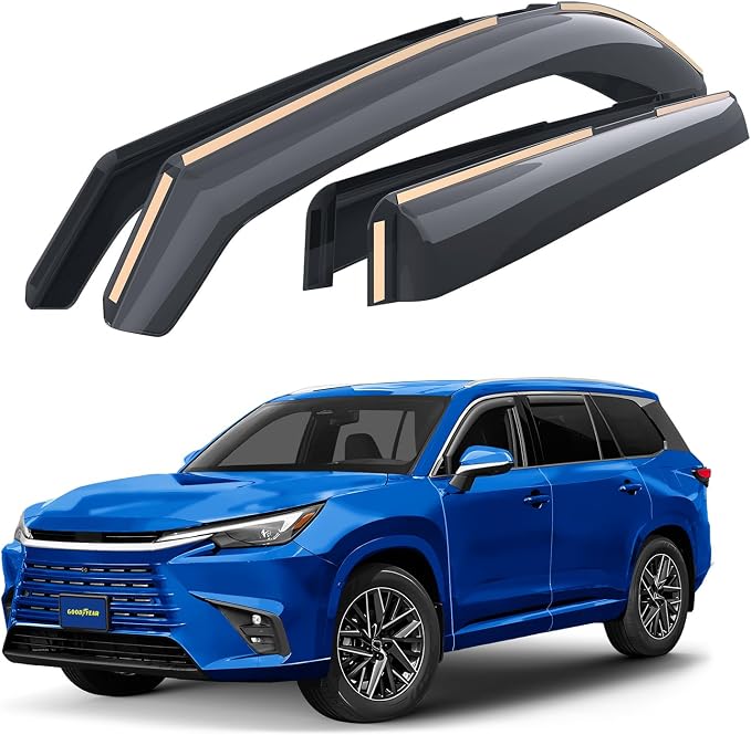 Goodyear Shatterproof in-Channel Window Deflectors for Lexus TX 2024-2026, Rain Guards, Window Visors for Cars, Vent Deflector, Car Accessories, 4 pcs - GY008073
