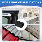 2/5" 13FT Rubber Edge Trim, Flexible U Channel Edge Guard Protector for Keen Edge Sheet Metal Car Doors Hatches Table Corners, Black