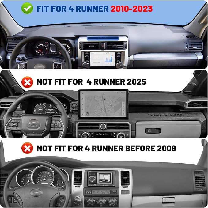 Metal Dashboard Phone Holder: Fits Toyota 4Runner 2010–2024 - Magnetic Dashboard Phone Mount - 2 Installation Ways with Adhesive & Screw Mount