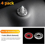 4 Pcs Bling Car Inner Door Lock Covers, Crystal Pull Rod Bolt Stickers, Sparkly Rhinestones Auto Door Bolt Decorations, Vehicle Lock Pin Cap Decors for C Class C200L GLC260 C260L (Black)