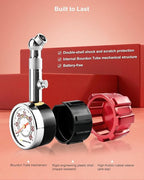 Tire Pressure Gauge, 5-60 PSI, ANSI B40.1 Certified, Extended 360° Swivel Head, Hold & Bleed Button, Dual Guard,Tire Gauges Fit for Cars and Motorcycles - Compact & Battery-Free