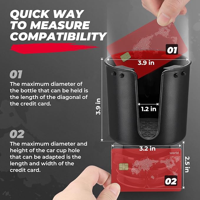 Universal Cup Holder Expander Compatible with Hydro Flask, Yeti, 18-40oz 3.0in-3.8in Diameter Bottles - fit 3.2in Diameter Cup Holder for Car, RV, Truck, UTV, Golf Cart