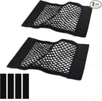 Universal Mesh Cargo Net for Car Trunk Storage,Elastic Small Automotive Cargo Net Pocket Wall Sticker Organizer Pouch Bag Storage for SUV,2 Pack with Tape Stickers