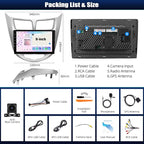 8-Core 6+128GB Car Radio Stereo for Hyundai Accent Verna Solaris 2012-2016 Android 15 CarPlay Android Auto 9" 1280*720 Touch Screen Head Unit with Bluetooth 5.0 DSP 32EQ GPS FM Backup Camera
