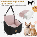 Dog Car Seats for Small Medium Dogs Under 35lbs, Dog Booster Seat with Detachable Washable Cover and Cushion, Memory Foam Pet Car Seat with Safety Belt and Storage Pockets (BP)