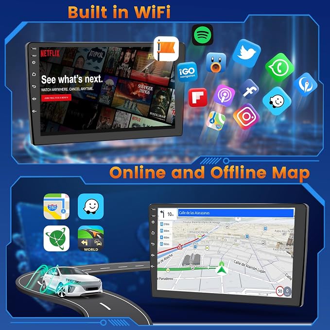 [2G+64G] Android 15 Car Radio for Kia Sportage 2010-2016 Car Stereo with Wireless Carplay Android Auto, 9 Inch HD Touchscreen with WiFi GPS Bluetooth5.0 FM/RDS USB SWC MIC