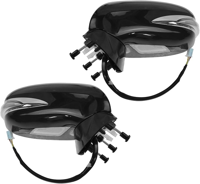 2 Piece Driver and Passenger Side Mirror Assembly Set Electric Adjustment Heated No Memory Black Compatible with 2010-2015 Lexus IS250 IS350 without Luxury Package LX1320114 LX1321114