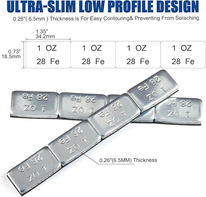Upgraded Wheel Weights 1oz - 72PCS Adhesive Stick on Wheel Weights, 72 oz/Box, Perfect for Cars/Trucks/SUVs/Motorcycles