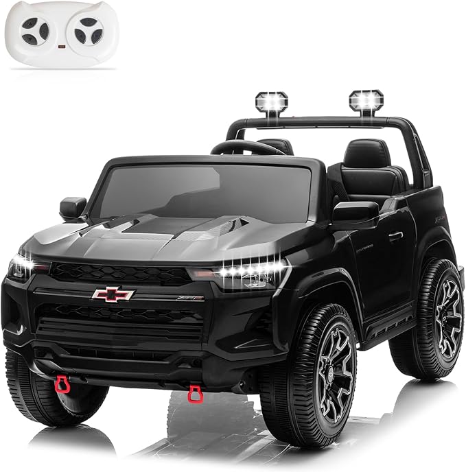 24V Licensed Colorado Electric Car for Kids, Ride on Toys for Toddlers with Remote Control, 2 Seater Electric Car Ride On Vehicle w/Bluetooth, Soft Start, LED Lights - Black