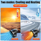Portable Heater, 12V Car Heater with Heating & Cooling 2 in 1 Car Defroster, 360° Rotary Portable Heaters for Car, Unrestricted Current Car Warmer for Auto Truck SUV Vehicle