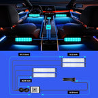 Car LED Lights Interior, Ambient Lighting Car with Smart APP Control, Multicolor Interior LED Lights with Music Mode for Truck Jeep SUV, DC 12V