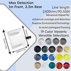 New Features Forward and Reverse Parking sensors, Option to Measure Distance in inches, bidirectional Display Option, and Customizable Digital Direction 18 Color Probes to Choose from(Light Blue)