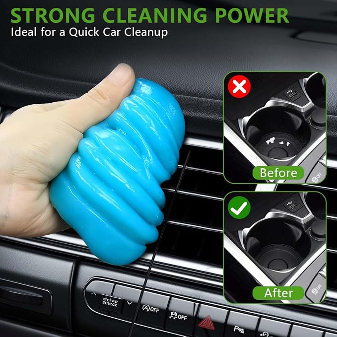 4 Pack Car Cleaning Gel Slime Clean Putty Dust Remover Car Interior Cleaner Kit Supplies Accessories Auto Detailing Tools for Air Vents Consoles Cup Holders Keyboards Notebook Camera