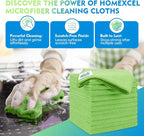 Green Microfiber Cleaning Cloth 12 Pack, 12.5 x 12.5 inch Microfiber Towels for Cars, Ultra Absorbent Car Washing Cloth, Lint Free Streak Free Cleaning Rags for Car, Kitchen, and Window