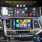 4Core 64GB 5GWiFi Upgrade Car Radio Stereo for Toyota Highlander 2014-2019, 10.1Inch Wireless CarPlay Touch Screen Android Auto Head Unit Radio with Bluetooth Backup Camera GPS Navigation DSP SWC FM